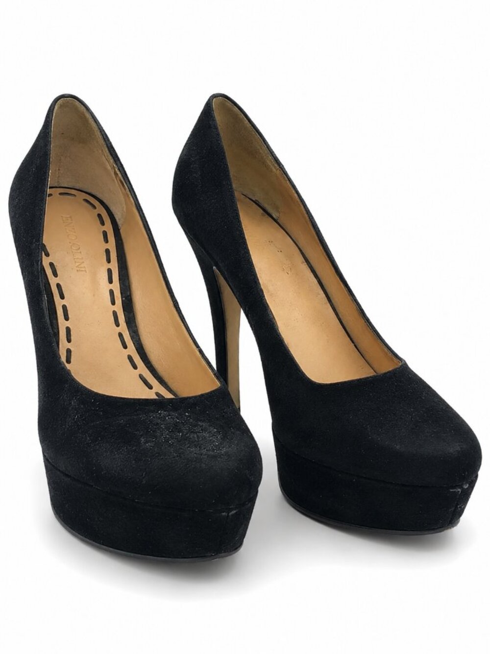 Enzo Angiolini Black Suede Platform High Heel Pumps Size 7.5